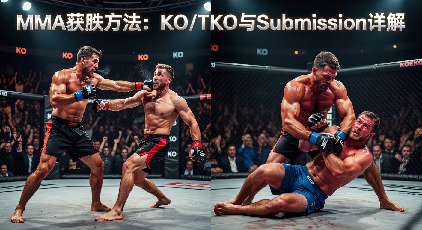 MMA方法 method of victory KO/TKO Submission：胜负解析